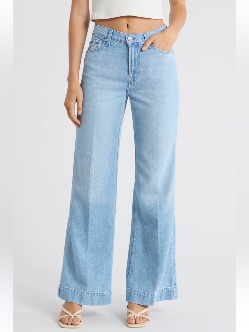 7 for all Mankind Modern Dojo Tailorless High-Waist Flare Jeans Size 34 NWT $238